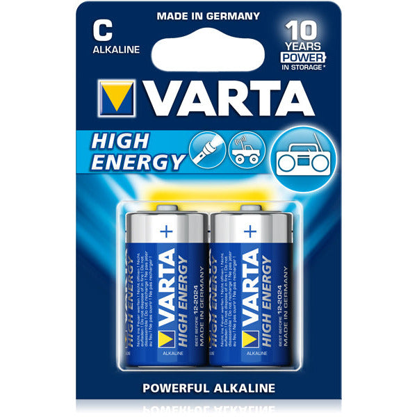 Varta C lr14 engelse staaf alkaline per 2 stuks op kaart