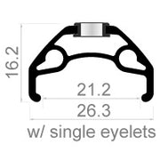 Rodi Velg Blackrock 21 disc 28 29 622 x 21C aluminium 36 gaats 14G zwart - afbeelding 1