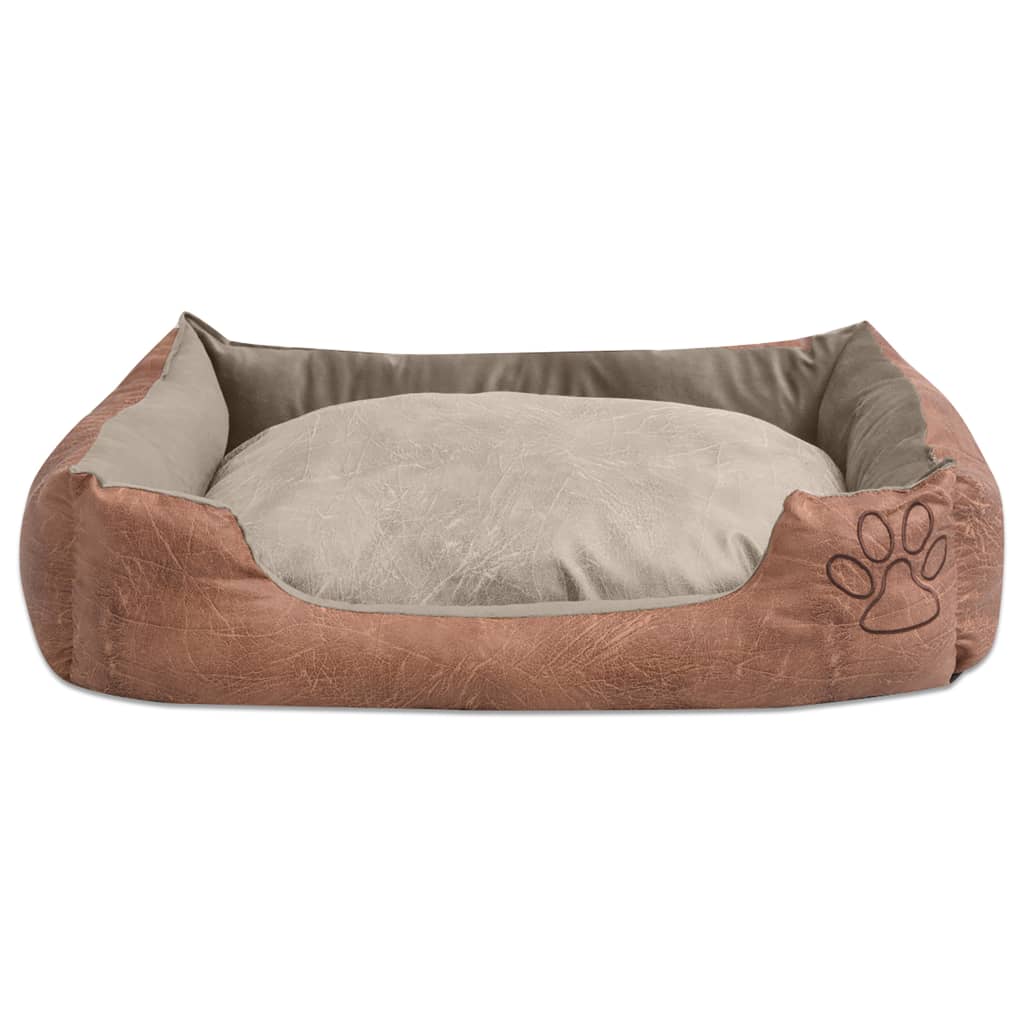 VidaXL Hondenbed kussen PU-kunstleer maat L beige