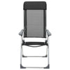 VidaXL Campingstoelen inklapbaar aluminium zwart 2 st