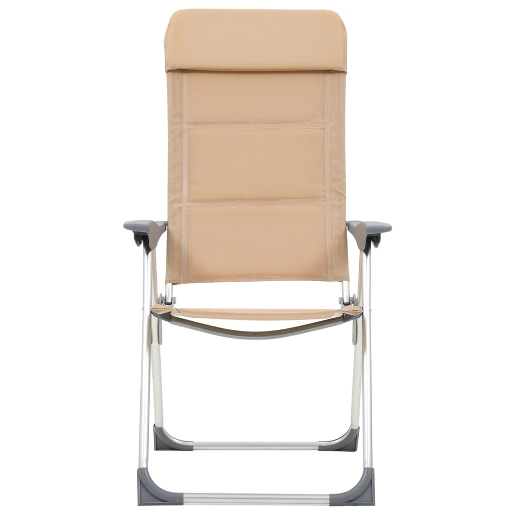 VidaXL Campingstoelen 2 st 58x69x111 cm aluminium crème