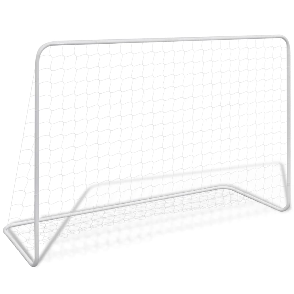 VidaXL Voetbaldoelen 2 st met netten 182x61x122 cm staal wit