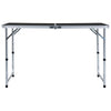 VidaXL Campingtafel inklapbaar 120x60 cm aluminium grijs
