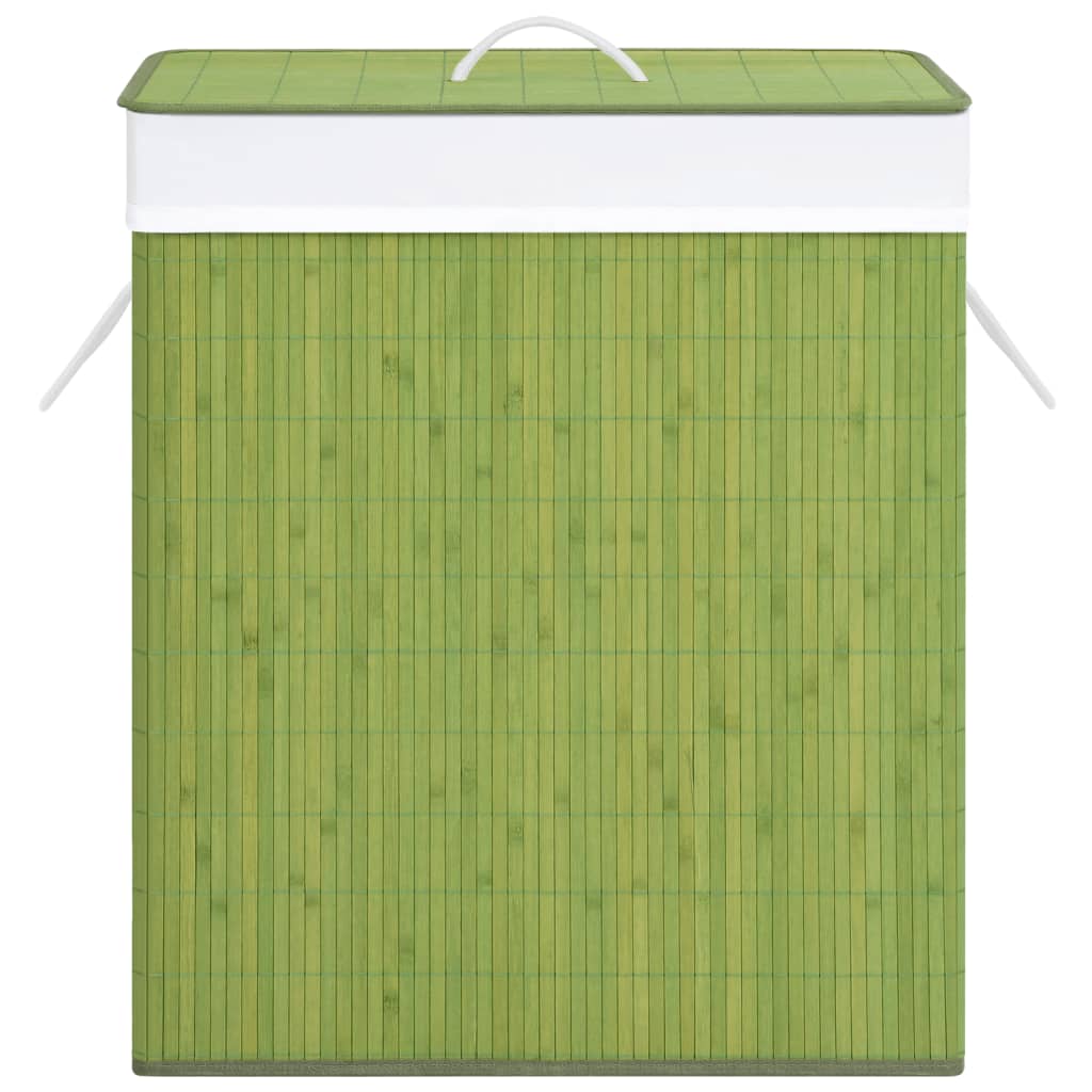 VidaXL Wasmand met 2 vakken 100 L bamboe groen