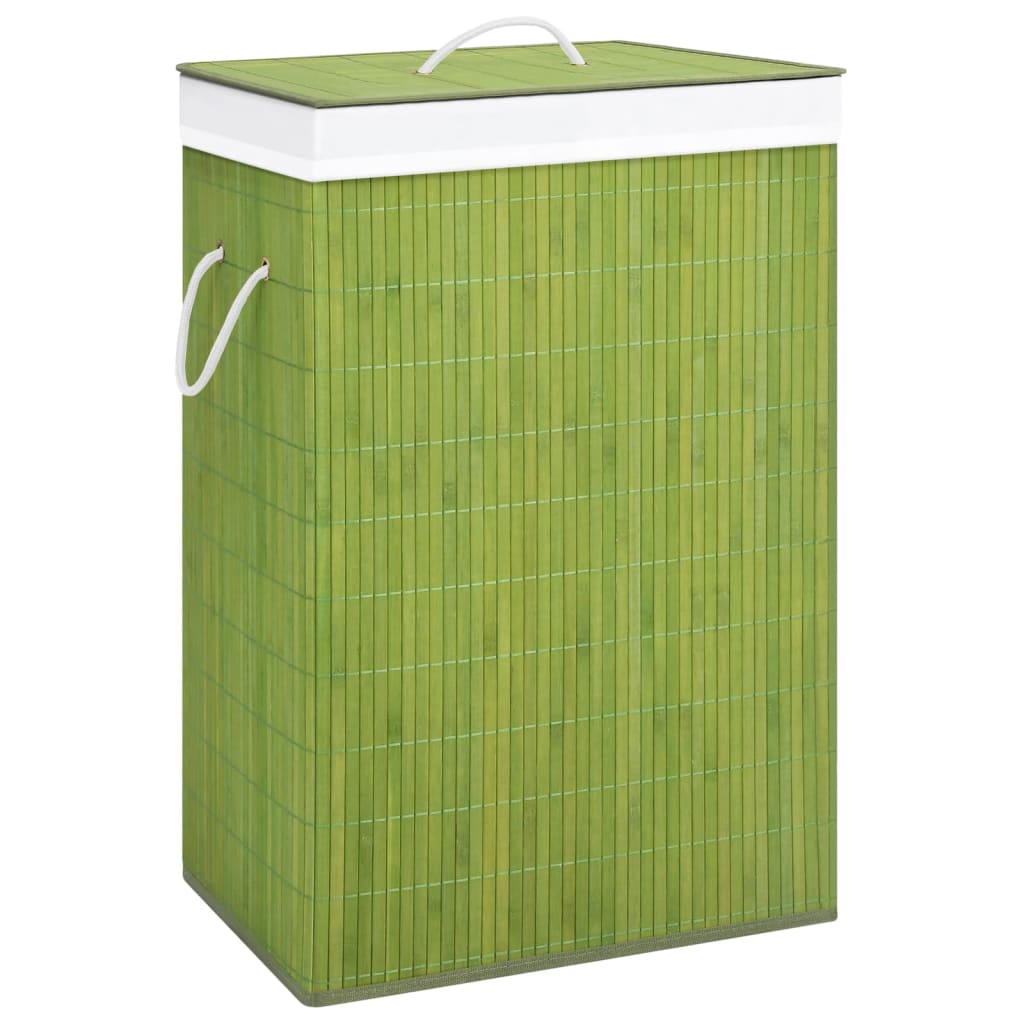 VidaXL Wasmand met 1 vak bamboe groen