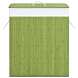 VidaXL Wasmand met 1 vak 83 L bamboe groen - afbeelding 3