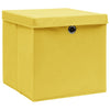 VidaXL Opbergboxen met deksel 4 st 28x28x28 cm geel