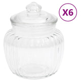 VidaXL Opbergpotten 6 st 500 ml glas - afbeelding 1