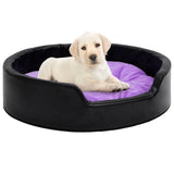 VidaXL Hondenmand 99x89x21 cm pluche en kunstleer zwart en paars - afbeelding 1