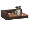 VidaXL Hondenbed ergonomisch linnen-look 75x53 cm fleece bruin