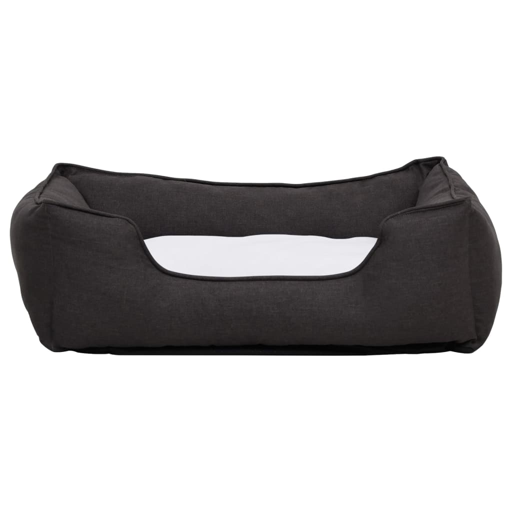 VidaXL Hondenmand linnen-look 85,5x70x23 cm fleece donkergrijs en wit