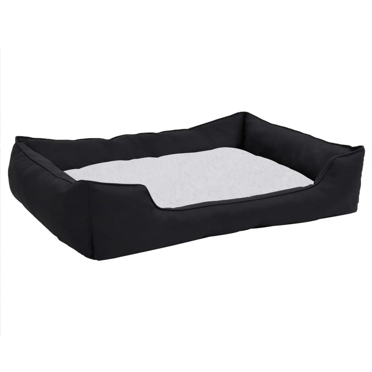 VidaXL Hondenmand linnen-look 85,5x70x23 cm fleece zwart en wit