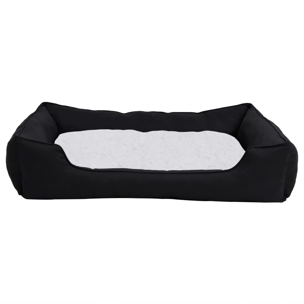 VidaXL Hondenmand linnen-look 85,5x70x23 cm fleece zwart en wit