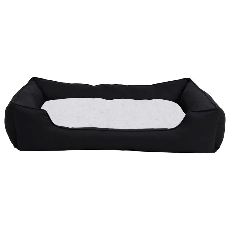 VidaXL Hondenmand linnen-look 85,5x70x23 cm fleece zwart en wit