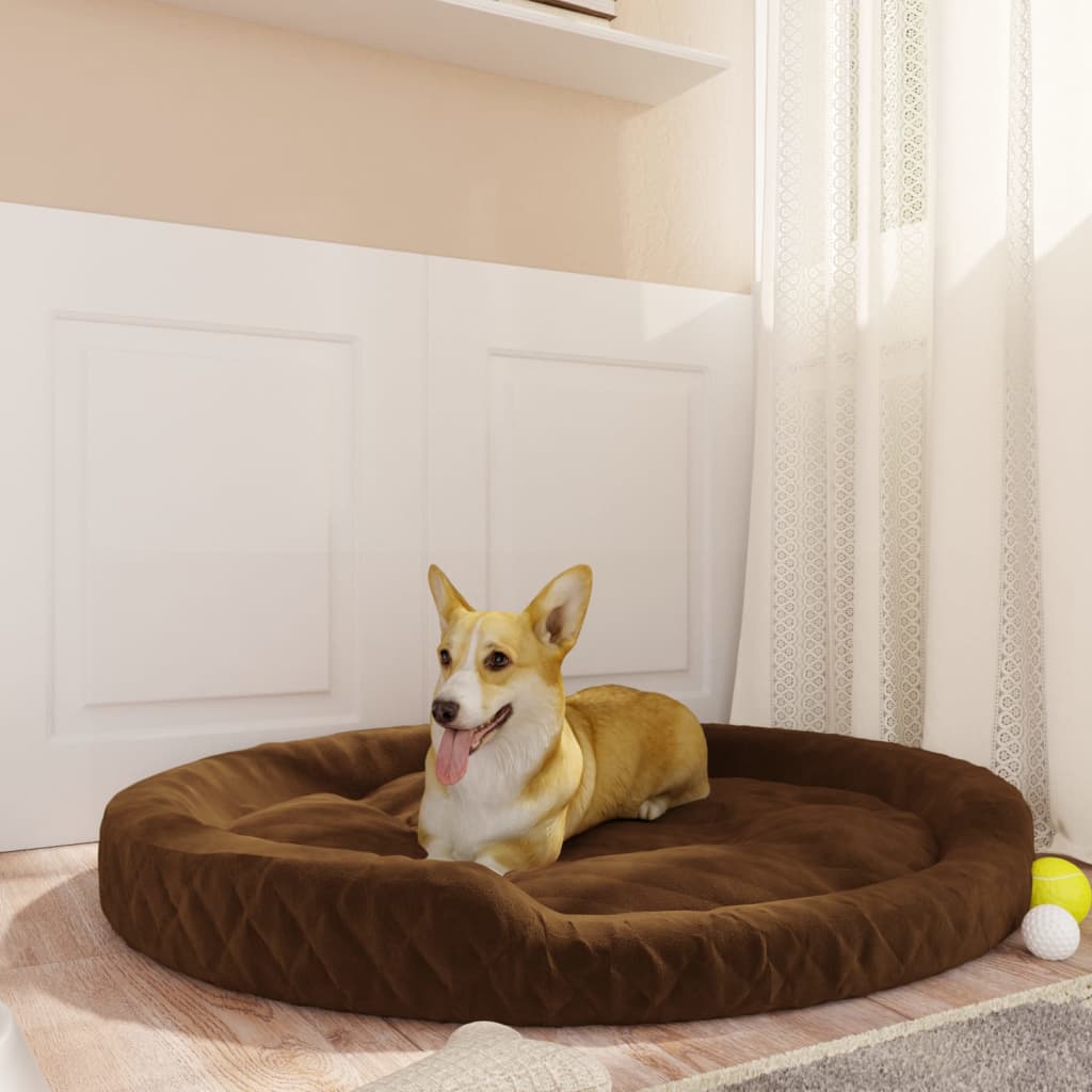 VidaXL Hondenmand 110x90x23 cm pluche bruin