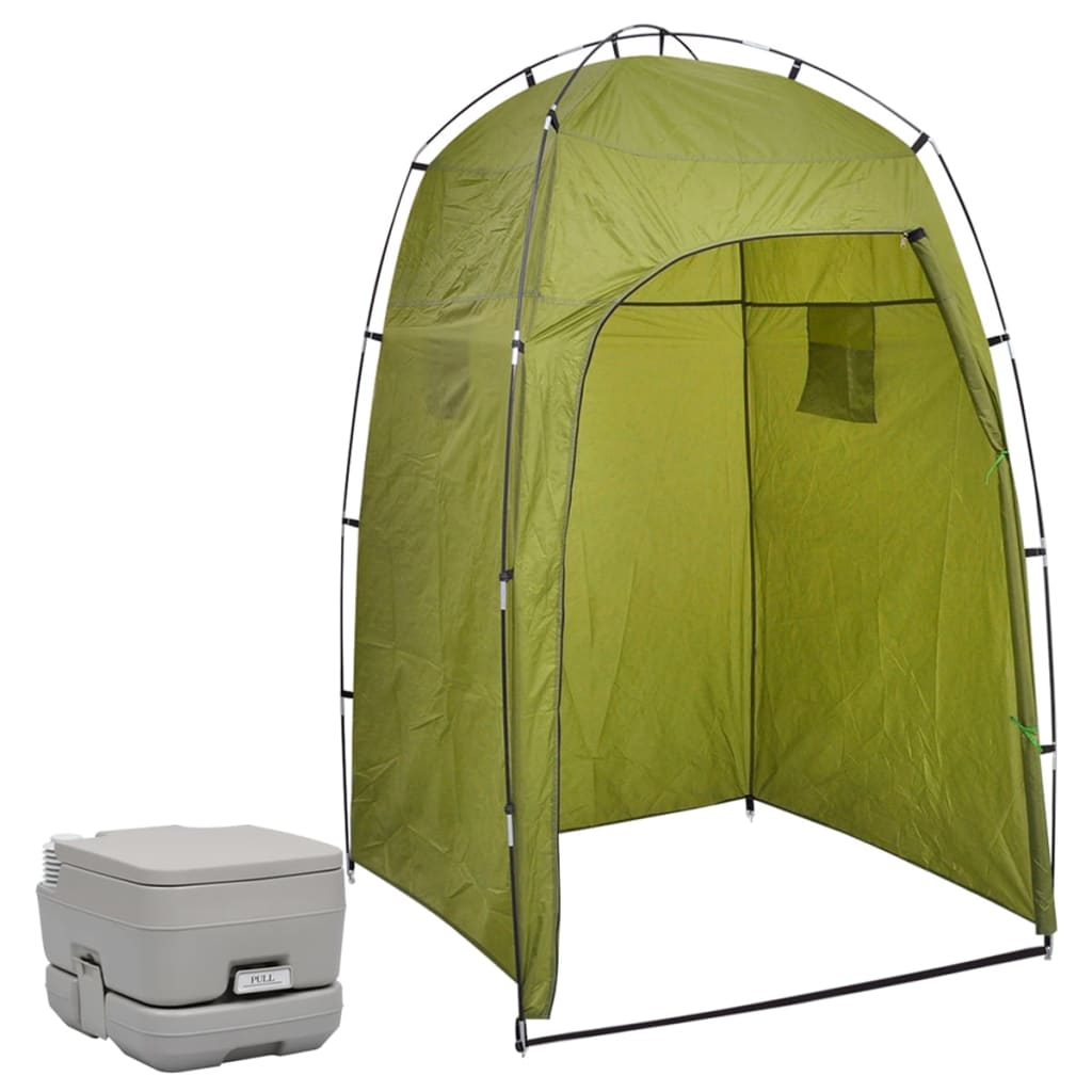 VidaXL Kampeertoilet met tent draagbaar 10 + 10 L