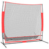 VidaXL Honkbalnet draagbaar 215x107x216 cm polyester zwart en rood