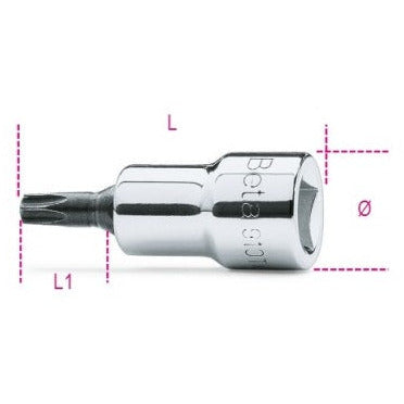 Beta 910tx schroevendraaierdopsleutel t25 torx 3 8