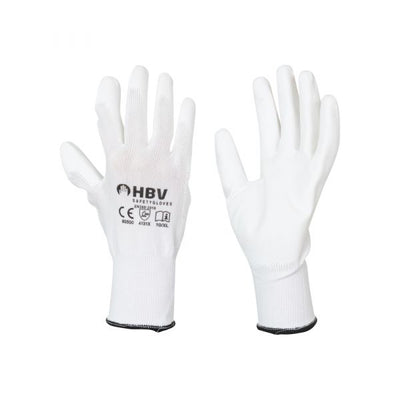 Handschoen PU economy WIT