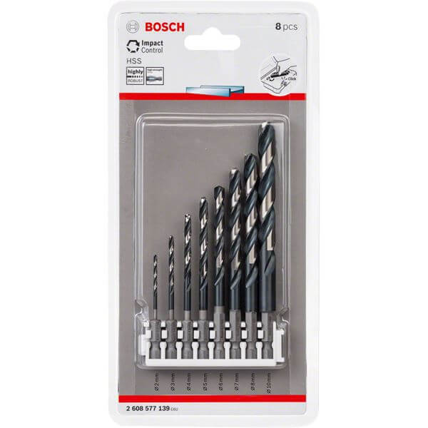 Bosch Prof Impact Control 8-delige HSS borenset