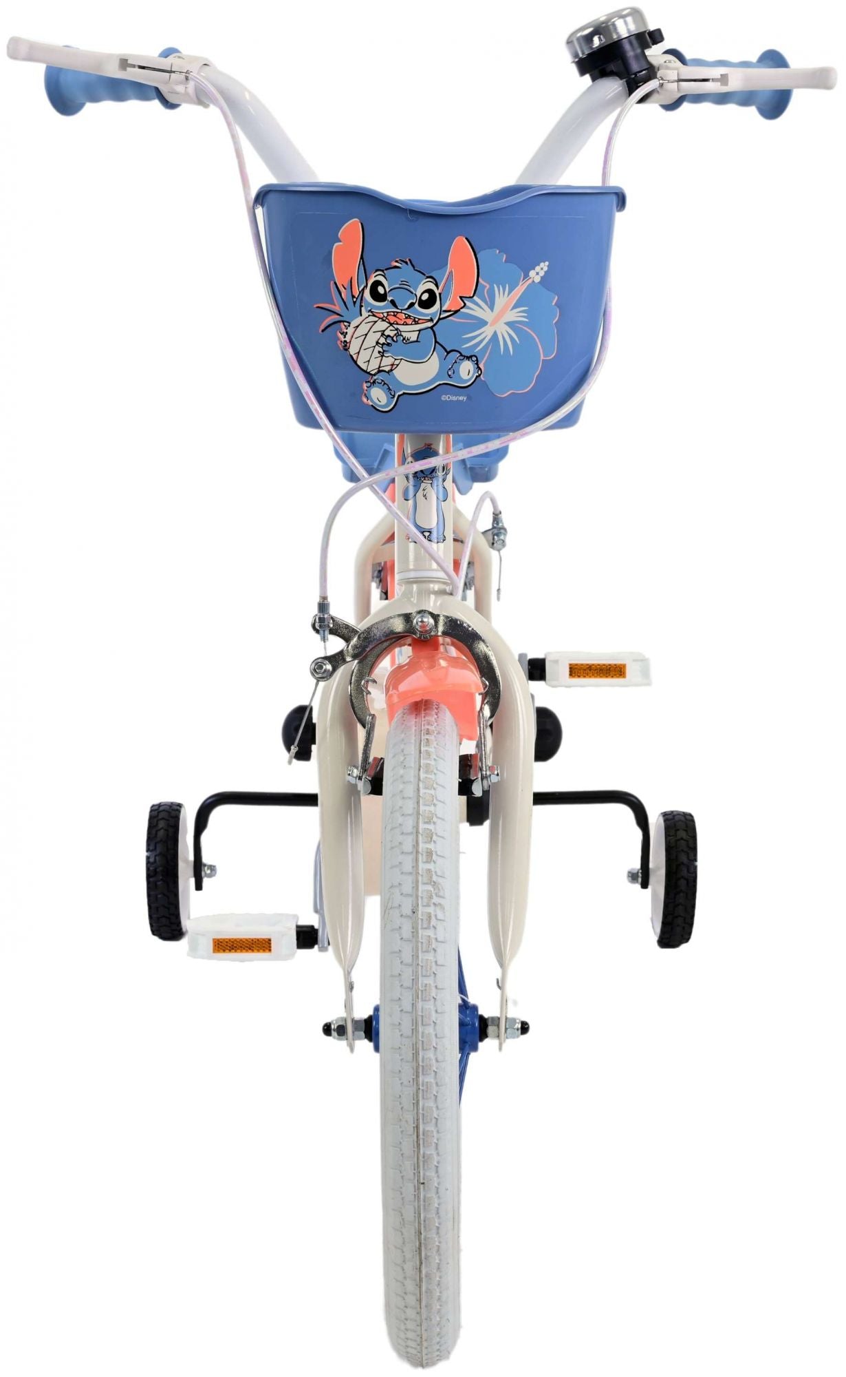 Stitch Stitch Kinderfiets Meisjes 16 inch Creme Koraal Blauw Twee handremmen