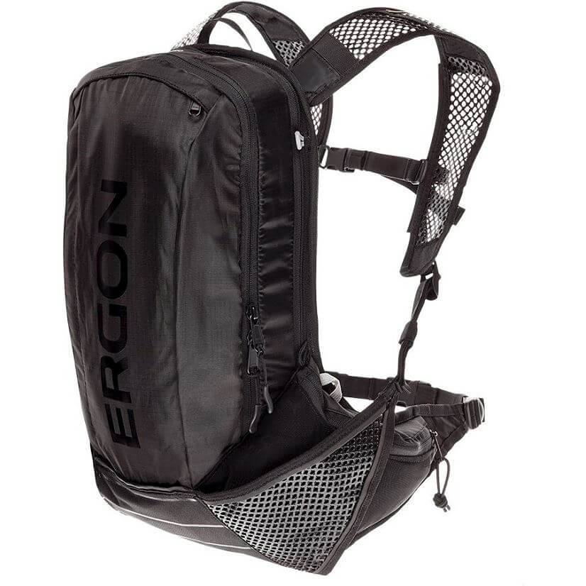 Ergon BX2 Evo Rugtas Zwart - Lichtgewicht - Geschikt voor dagtochten - 10 + 1.5L volume - Waterdicht - Polyester Nylon - Anders bevestigingssysteem - Inclusief regenhoes