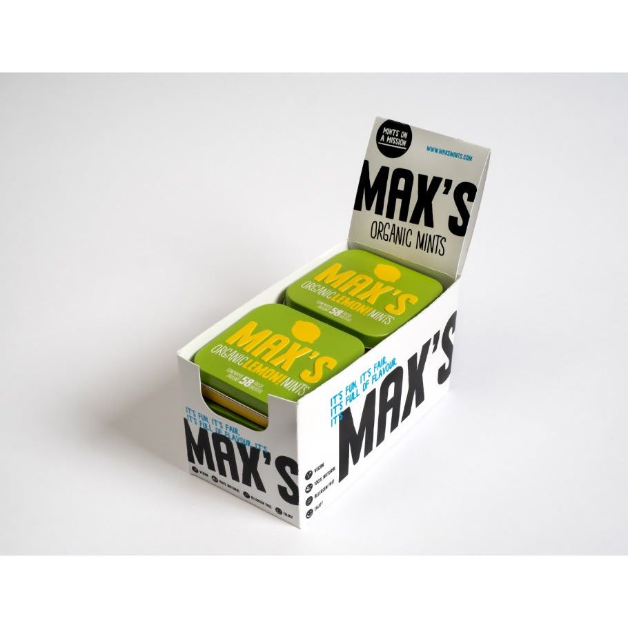 Max Organic Mints Spear Mints Display 8 stuks (35gr)