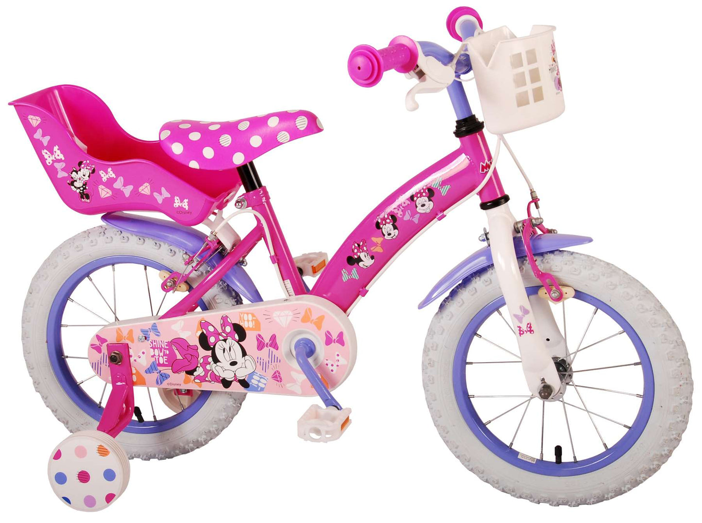 Disney Minnie Cutest Ever! - Kinderfiets - Meisjes - 14 inch - Roze - Twee Handremmen