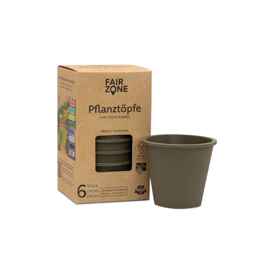 Fairzone Plantenpotten Rubber Olive 6 Stuks