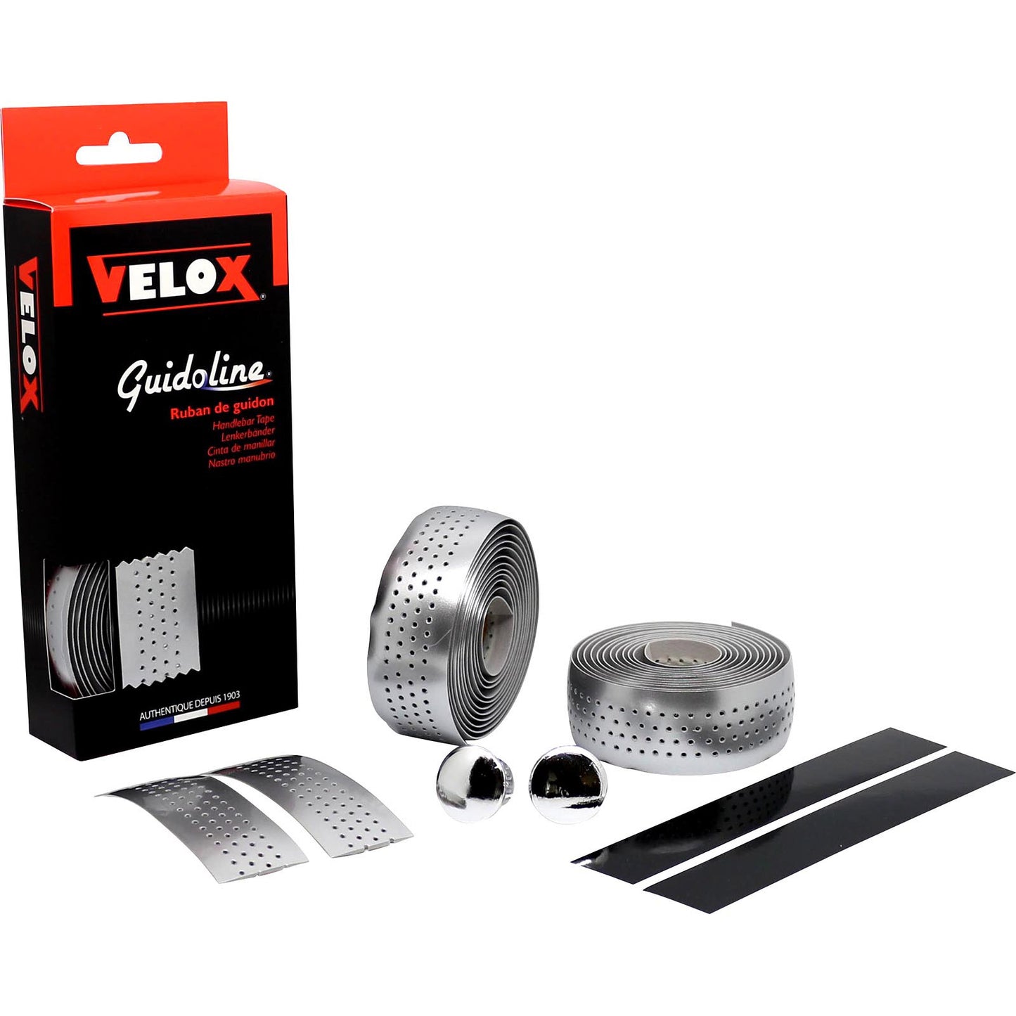 Velox Stuurtape Soft geperforeerd metallic (set)