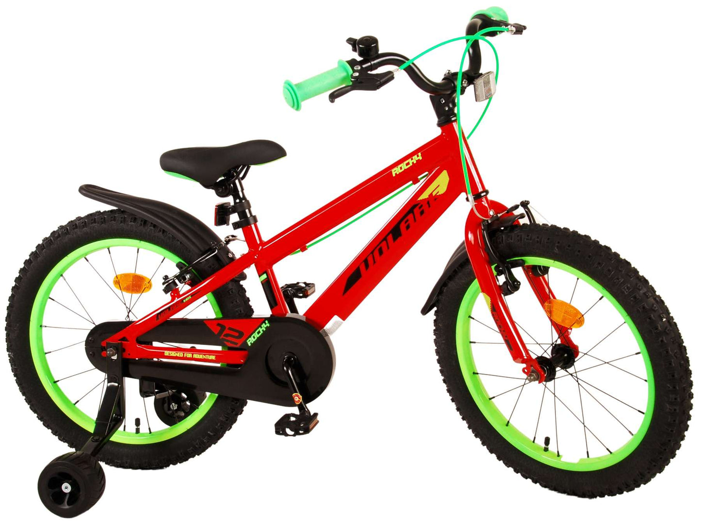 Volare Rocky Kinderfiets - Jongens - 18 inch - Rood - Twee handremmen