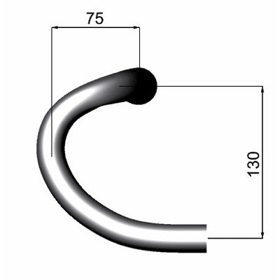 Deda stuurbocht zero-100 buitenmaats 44cm zwart
