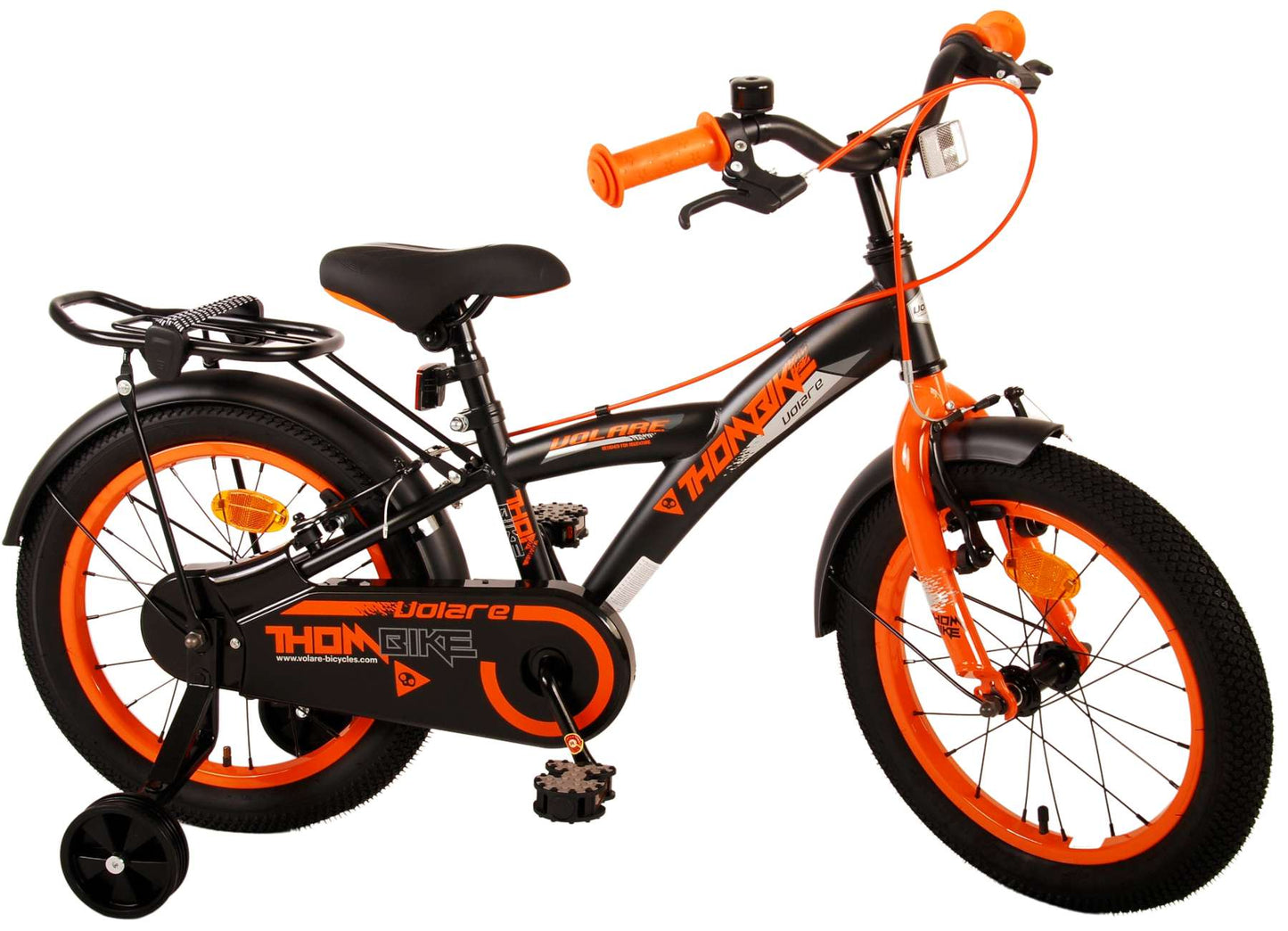 Volare Thombike Kinderfiets - Jongens - 16 inch - Zwart Oranje - Twee Handremmen