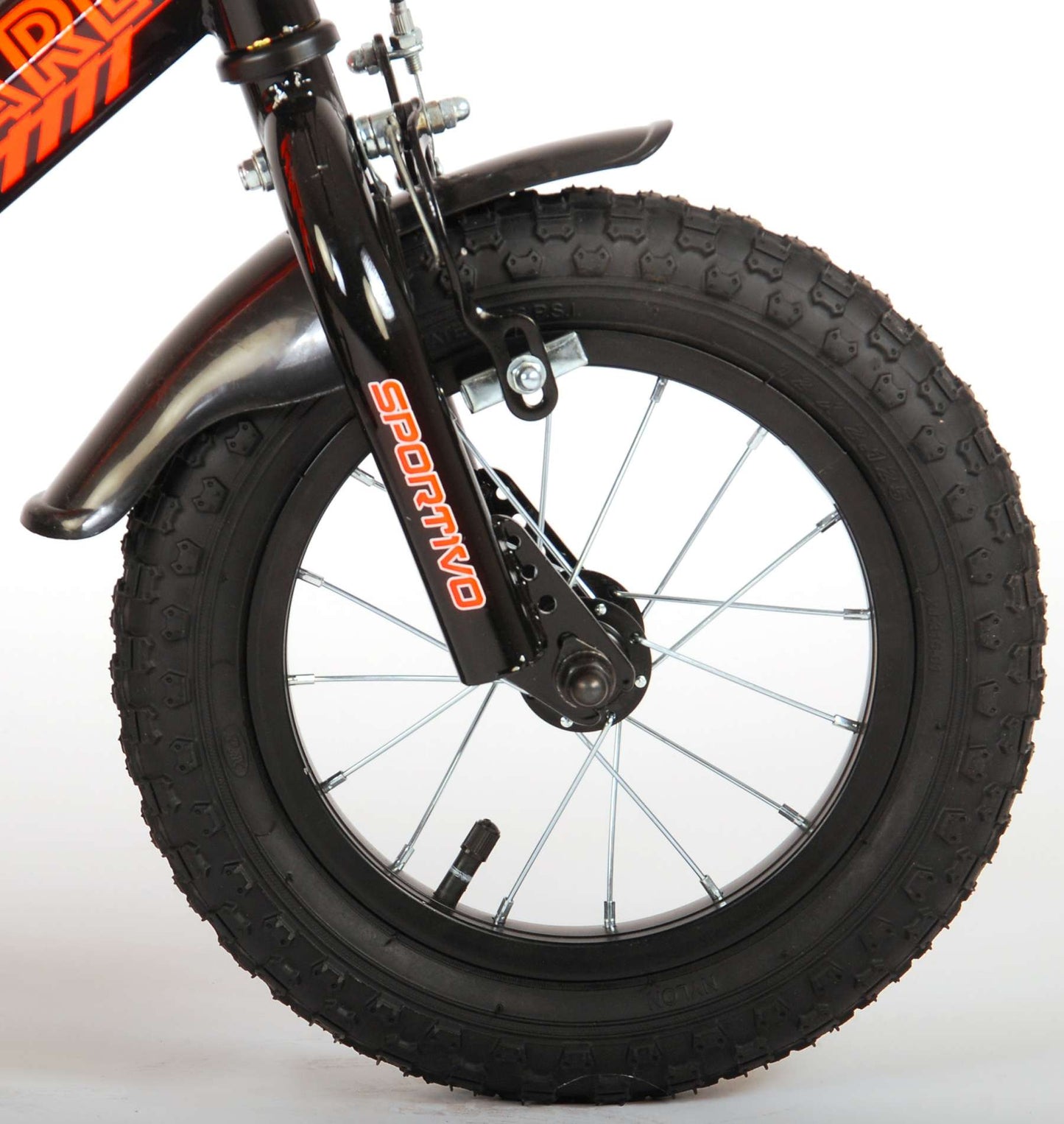 Volare Sportivo Kinderfiets - Jongens - 12 inch - Neon Oranje Zwart - 95% afgemonteerd