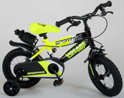 Volare Sportivo Kinderfiets Jongens 12 inch Neon Geel Zwart Twee Handremmen 95% afgemonteerd - afbeelding 3