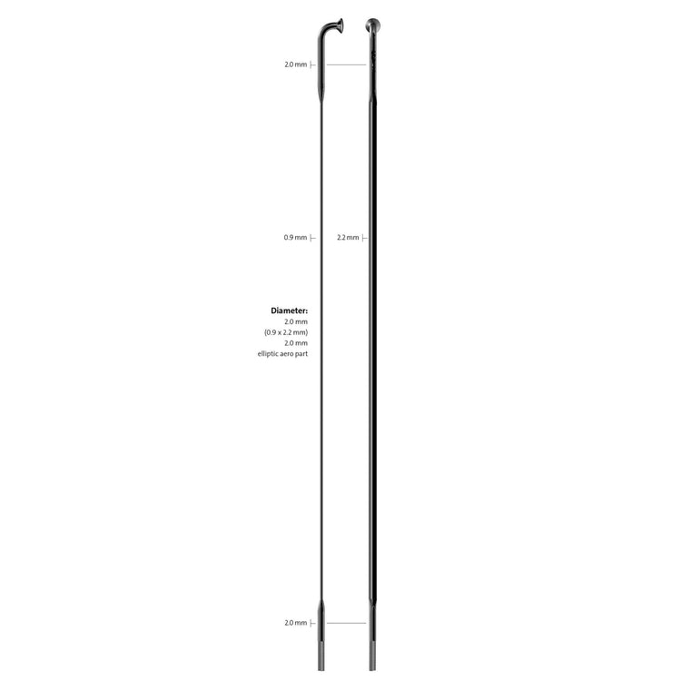 Sapim Spaak 14-232 CX-Ray plat zwart met nippel (20st)