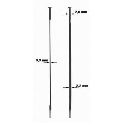 Sapim spaak 14-232 cx-ray plat recht zwart met nippel (20st)