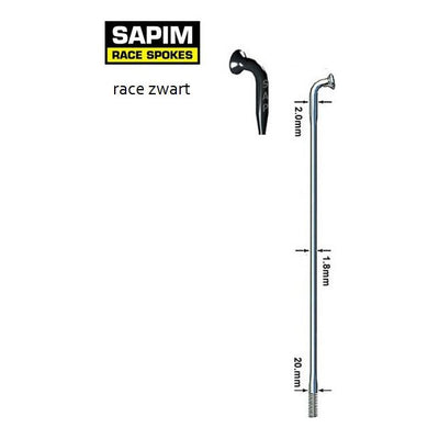 Spaken 14-190 rvs race zwart 14 15 db