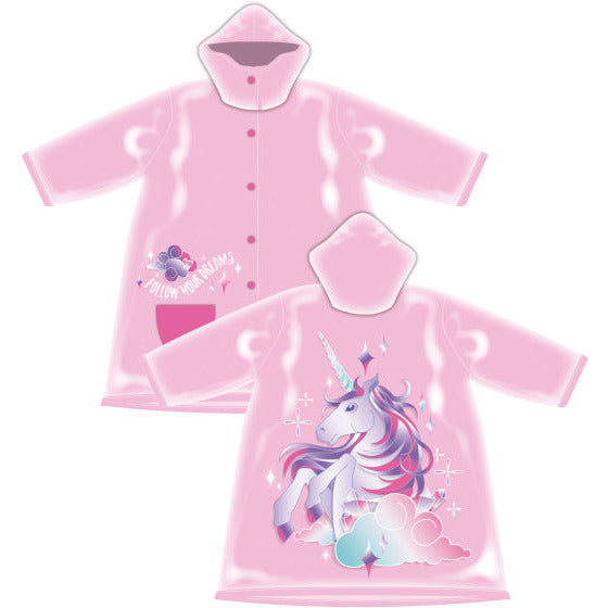 Arditex Regenjas Unicorn meisjes PVC lichtroze maat 4 jaar