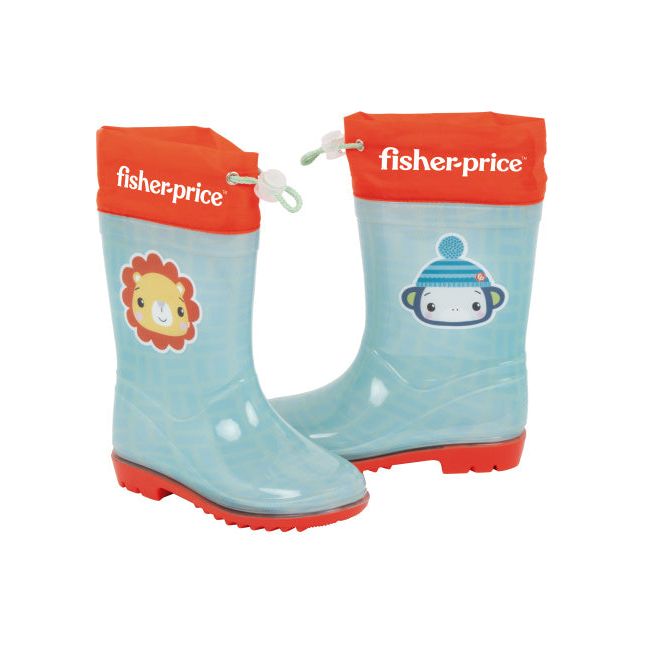Arditex Regenlaarzen Fisher-Price junior PVC textiel lichtblauw rood maat 24