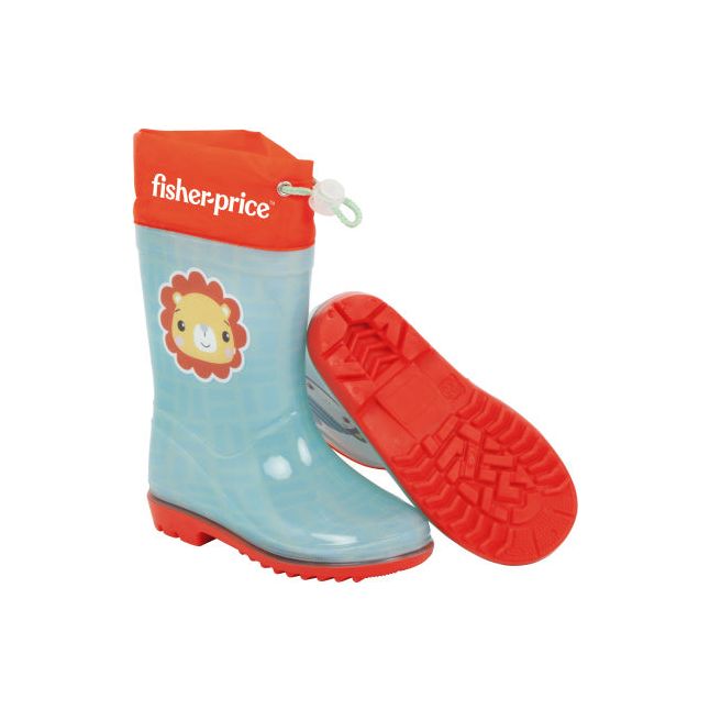 Arditex Regenlaarzen Fisher-Price junior PVC textiel lichtblauw rood maat 24