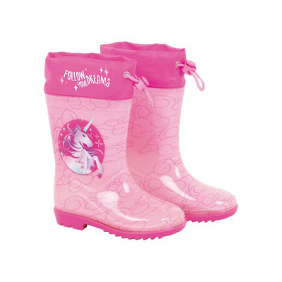 Arditex Regenlaarzen Unicorn meisjes PVC textiel lichtroze roze maat 24