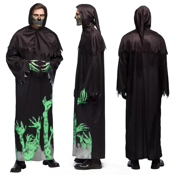Boland Glowing reaper kostuum heren zwart groen maat 58 60 (XXL)