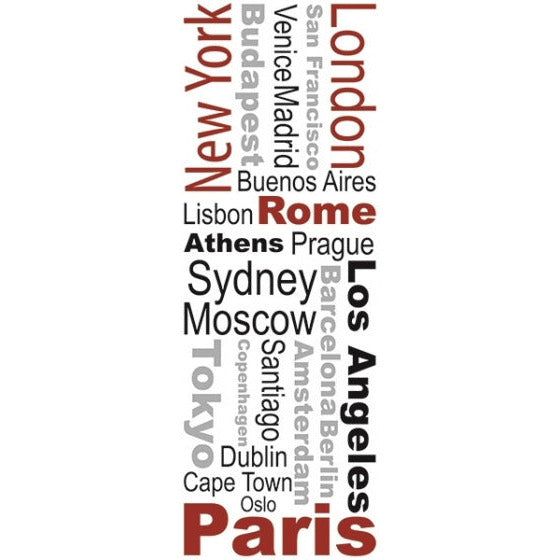 Crearreda Muursticker Cities 290 x 220 cm vinyl zwart 21-delig
