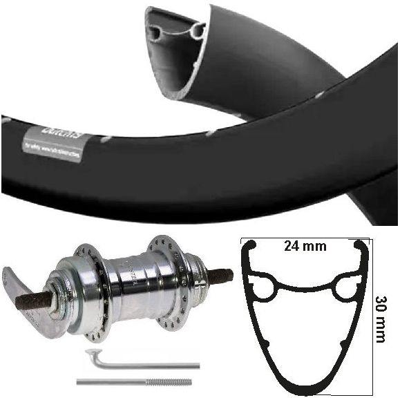 Kgs Achterwiel 28 inch (622) velg dutch 19 zwart velamos remnaaf