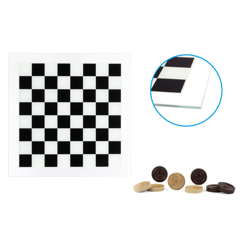 Dal negro Damspel 29 x 29 cm glas hout zwart wit