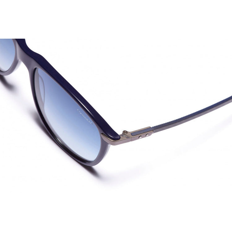 Formula Zonnebril unisex rond cat.4 navy lichtblauw