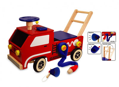 I'm toy Loop duwwagen brandweer junior rood blauw