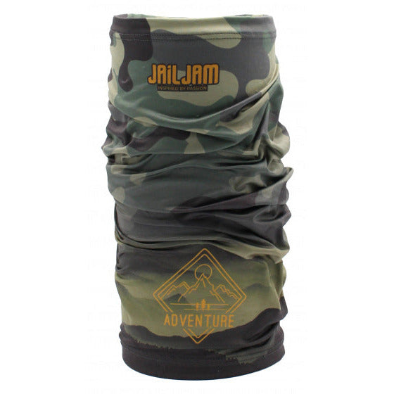 Jail jam Nekwarmer Tube polyester elastaan legergroen maat one-size