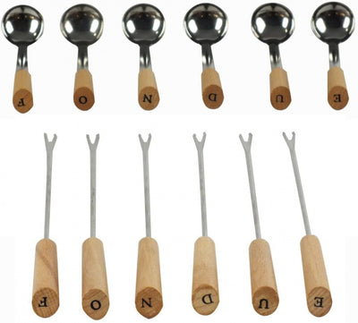 Kela Natura fonduecarrousel 39 x 32 cm RVS 23-delig zwart